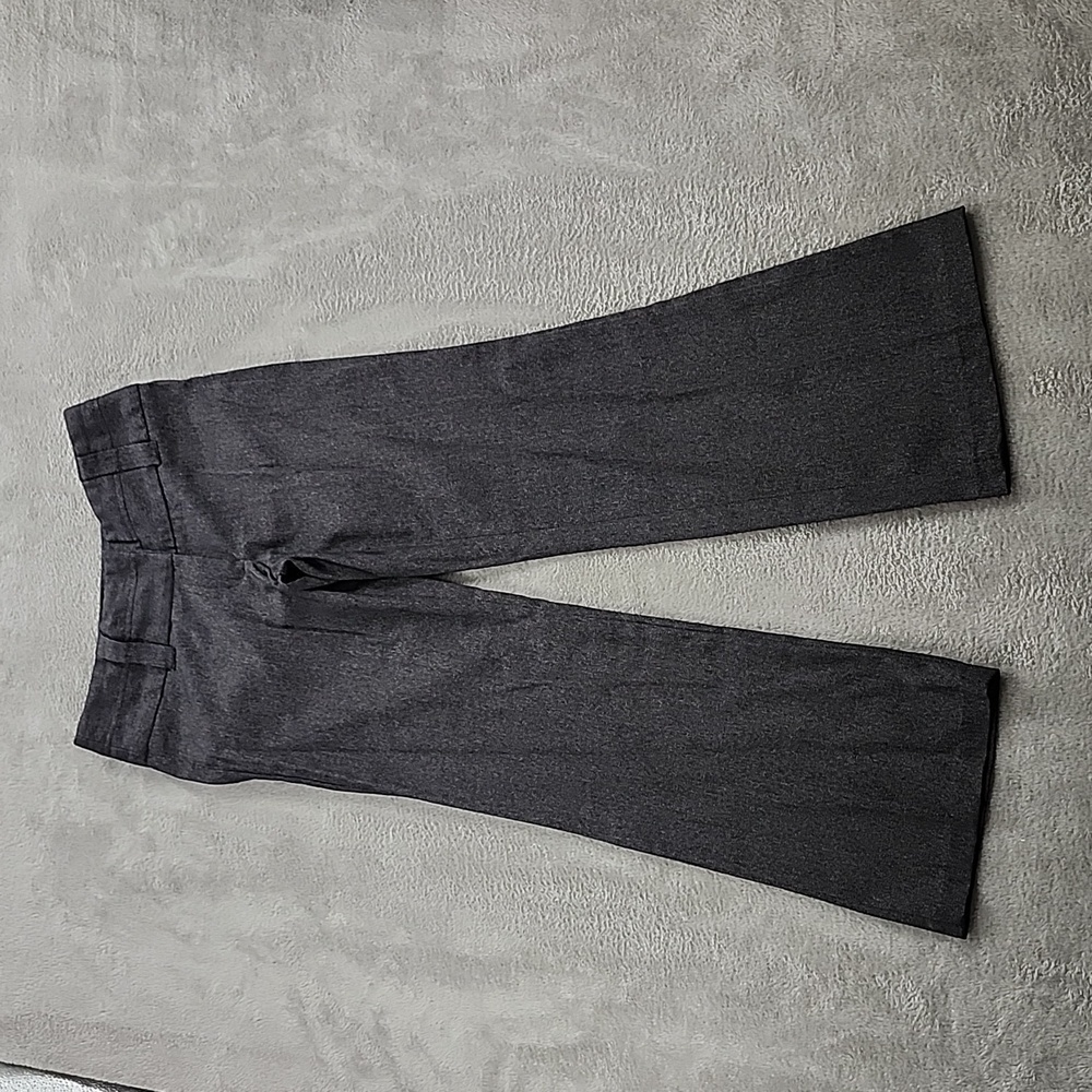 Smart Set Pants Womens Wide Leg Flat Front Mid Rise Grey
